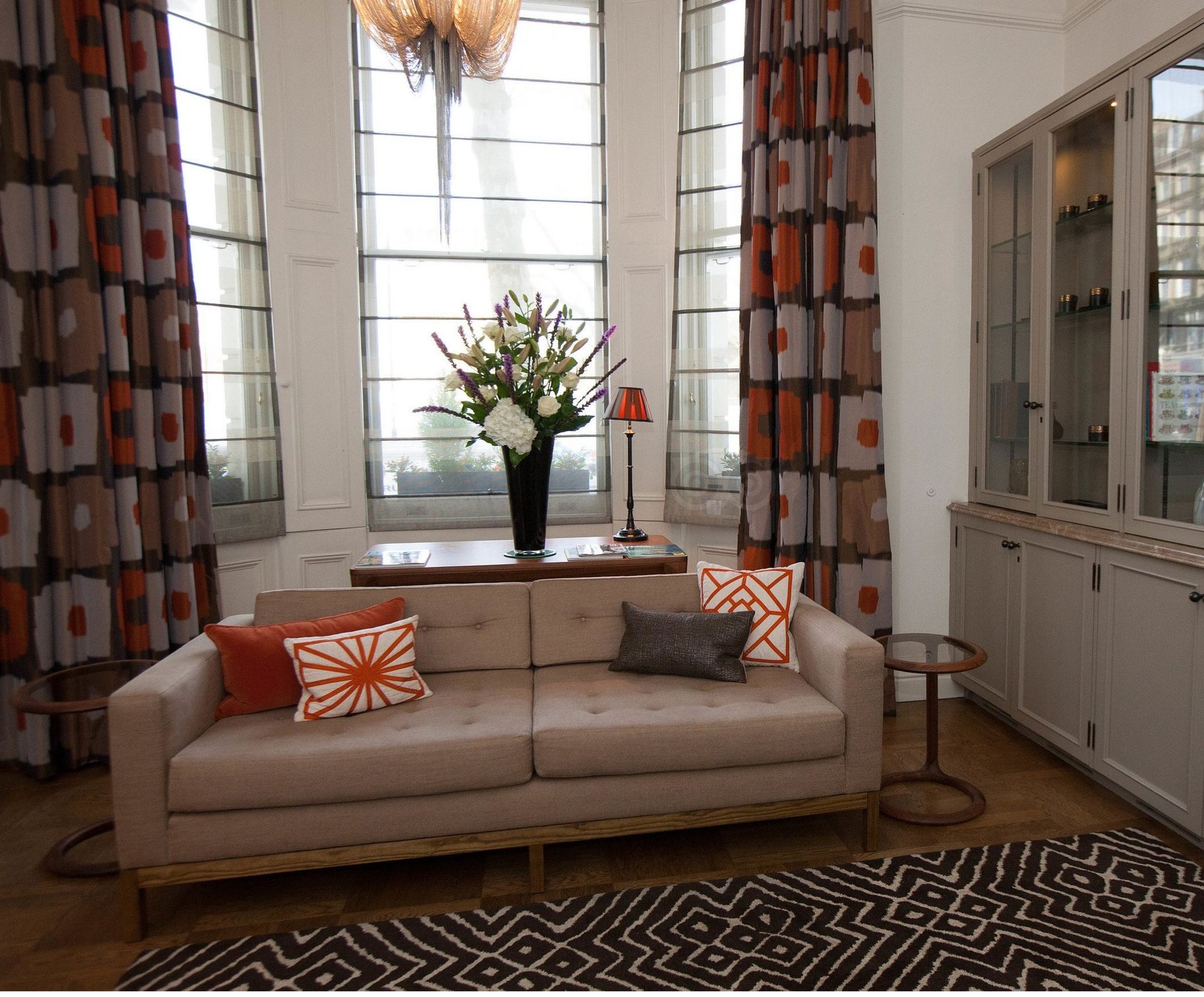 George Smith Furniture and Fabrics Two Seater Sofa Pkaufman - Colour C Tobar Rattan 75% Linen/ 25%