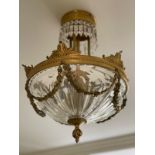 Christopher Hyde Empire crystal semi flush ceiling fitting on superbly cast solid brass frames