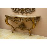 Christpher Guy baroque style hand-carved wall-secured console table crafted from mahogany with