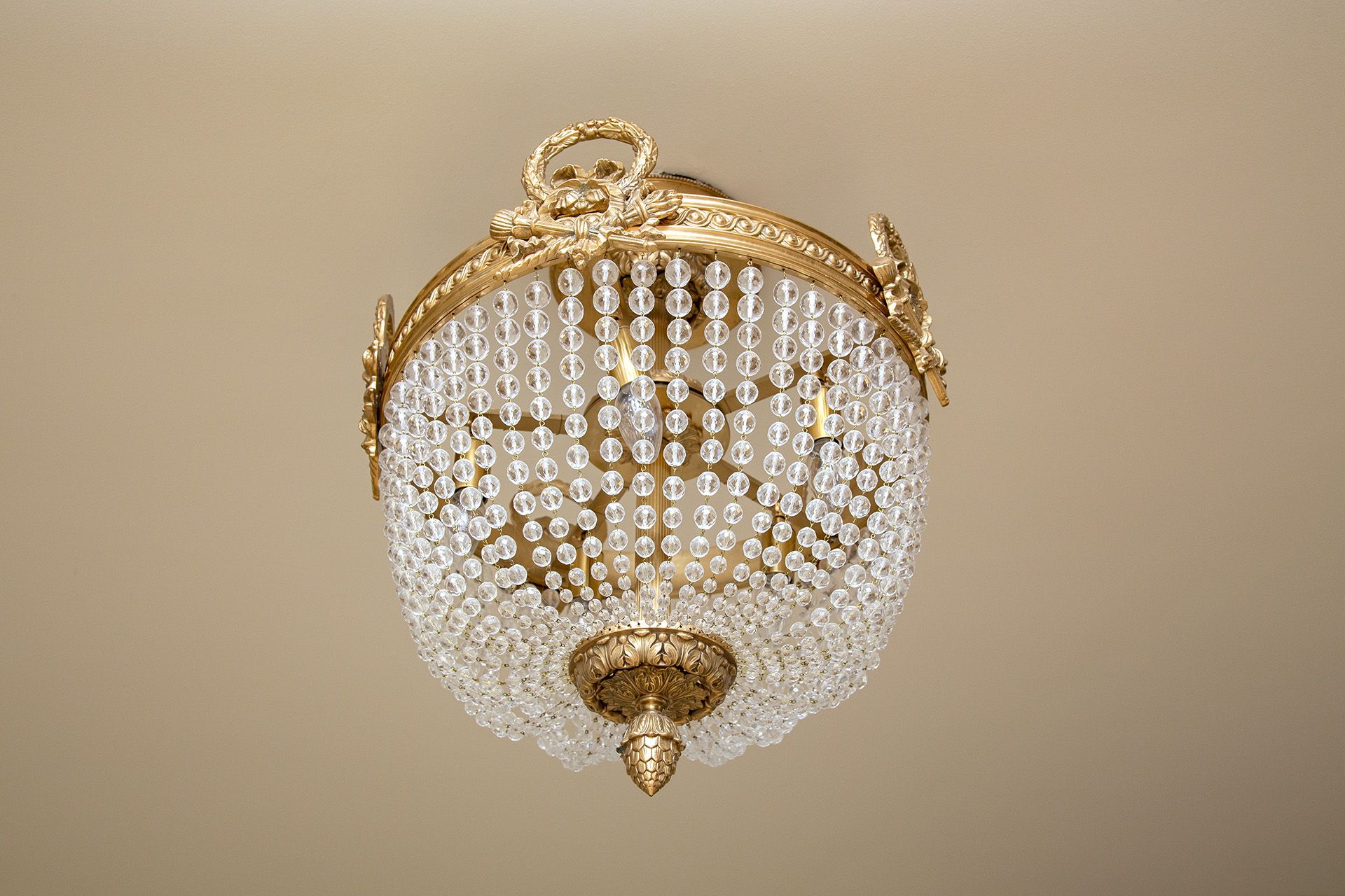 Christopher Hyde Empire crystal semi flush ceiling fitting on superbly cast solid brass frames - Image 4 of 4