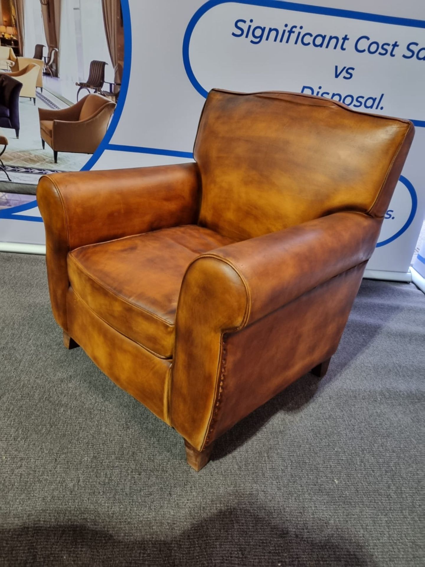 Cigar Lounge Chair Leather Antique Whisky Beautifully hand made from 100% genuine leather with solid - Image 3 of 5