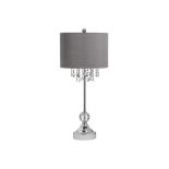 Naples Chrome Table Lamp Decorative Glass Crystal Droplet Contemporary Polished Chrome Large Table