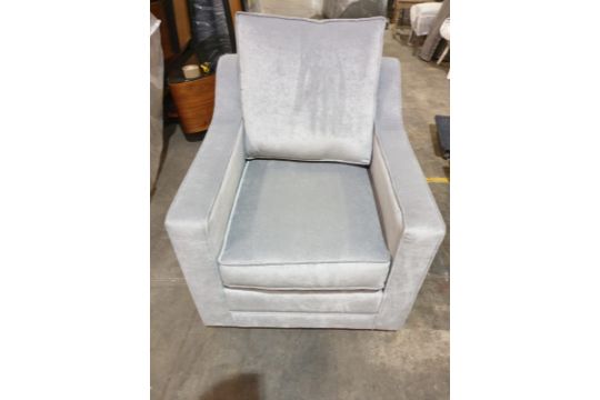 Avon Armchair Upholstered In A Silver Velvet Designed To Look Laidback And Relaxed, This Practical - Image 2 of 2