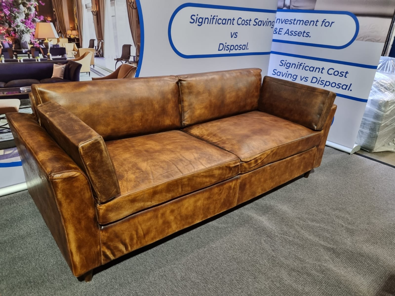 Colorado Leather Sofa In Antique Whisky Top Grain Leather Packed With Personality Best Describes The - Image 2 of 4