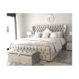 Majestic King Size Sleigh Bed Naples Silver This A Stunning Addition To The Bedroom, This Eloquent