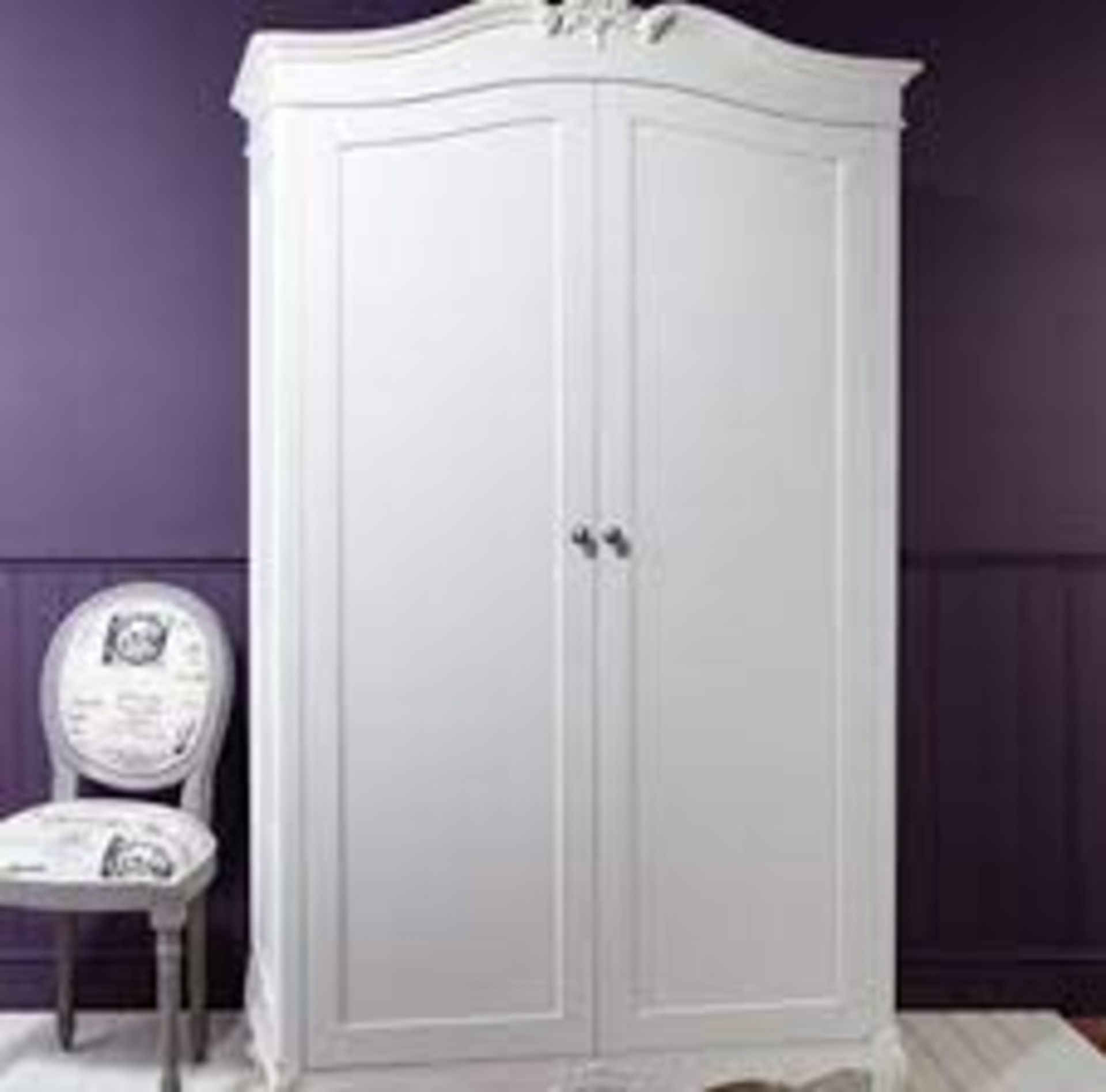 Chic 2 Door Wardrobe Vanilla White Applied By Hand , The Calming Vanilla White Paint Adds A Feminine