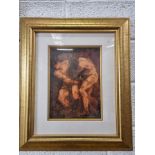 Framed Art The Wrestlers Tomasz Rut Giclee On Canvas - Born Into A Remarkably Artistic And