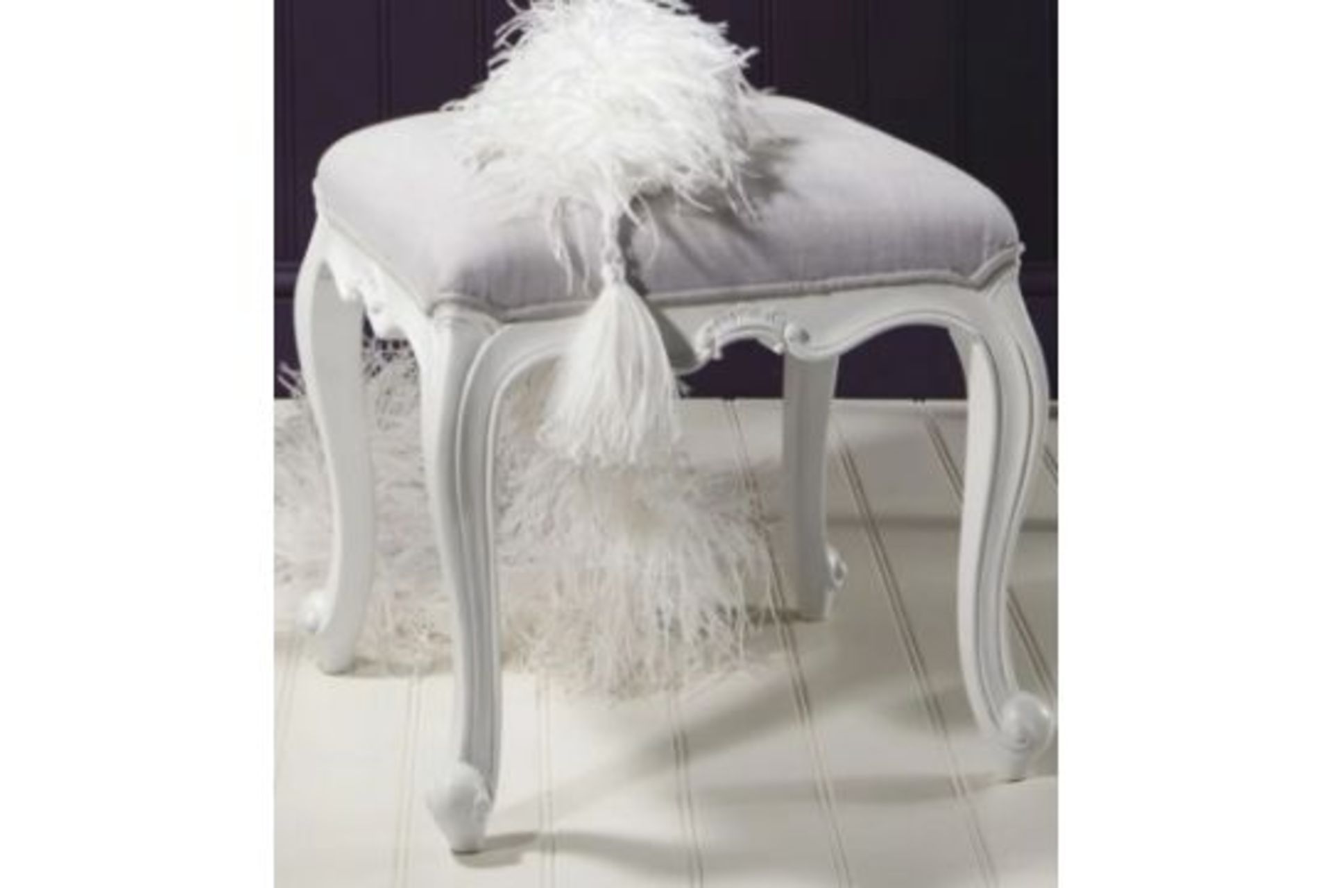 Chic Dressing Stool, Vanilla White Applied By Hand , The Calming Vanilla White Paint Adds A Feminine