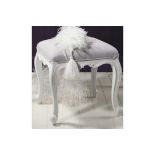Chic Dressing Stool, Vanilla White Applied By Hand , The Calming Vanilla White Paint Adds A Feminine