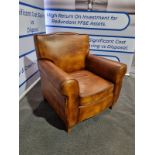 Cigar Lounge Chair Leather Antique Whisky Beautifully Hand Made From 100% Genuine Leather With Solid