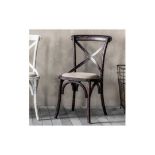 Cafe Chair Black (2pk) A Pack Of 2 Understated Cross Back Chairs In A Distressed Black Finish With