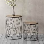 Marshall Nest Table Stunning Set Of Two Side Tables Of Different Sizes, Made Of Metal Base And