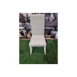 Tall Back Dinign Chair Grey High Back Side Chair With Grey Upholstery With White Wash Legs W 450mm x