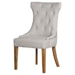 High Wing Ring Backed Dining Chair Cream Fabric A Magnificent, Statement Dining Chair That Will