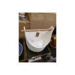 A White Handled Basket Planter 40 x 47 x 42cm ( SR196) Ex Showroom Display