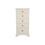 Laura Ashley Gabrielle White 5 Drawer Tall Chest Boasting Classic French Design With A Hand