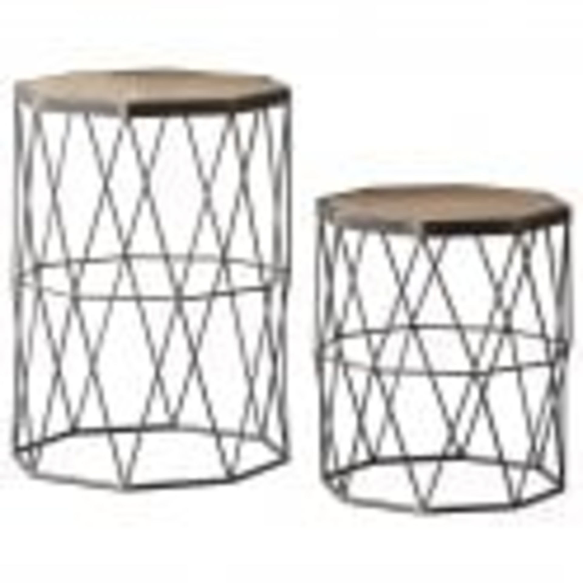 Marshall Nest Table Stunning Set Of Two Side Tables Of Different Sizes, Made Of Metal Base And - Bild 2 aus 2