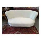 Constance Silk Ivory White Two Seater Sofa Contemporary Design With Clean, Sweeping Lines And Art