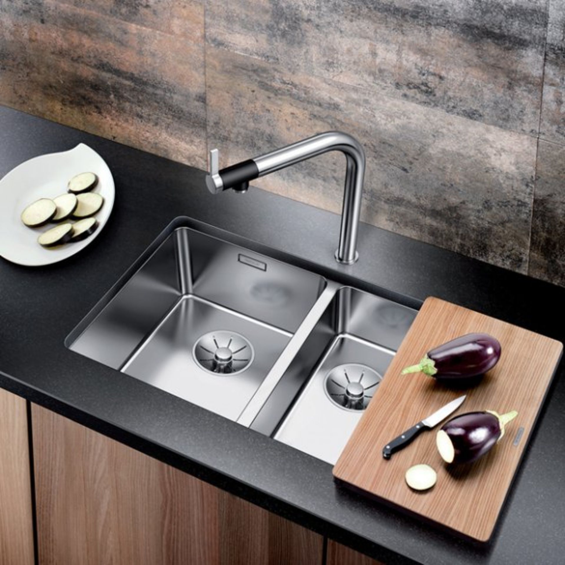 BLANCO ANDANO Kitchen Sink 340/180-U Stainless Steel 585 x 454 x 440mm (PLT 1) Specification