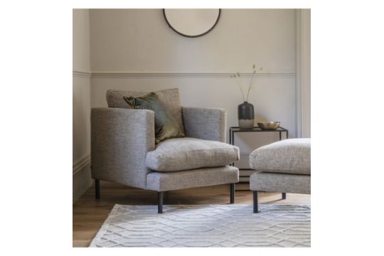 Hudson Living Dulwich Armchair Standard Leg Castello Mushroom Complete The Apartment Living Look