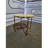 Gueridon Table mid century style polished brass with white marble top 70 x 63cm ( The Beaumont