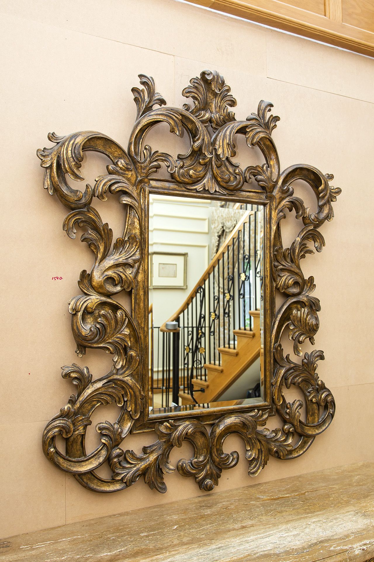 Christpher Guy Cederic Mirror Handcarved solid hardwood and hand-applied finishes bombato border - Image 3 of 6