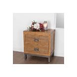 The Draftsman Collection Two Drawer Bedside Cabinet The Combination Of Raw And Organic Textures Of A