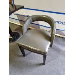 Grey leather open tub chair with open back on wenge mahogany frame 50 x 50 x66cm ( The Beaumont
