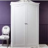 Chic 2 Door Wardrobe Vanilla White Applied By Hand , The Calming Vanilla White Paint Adds A Feminine