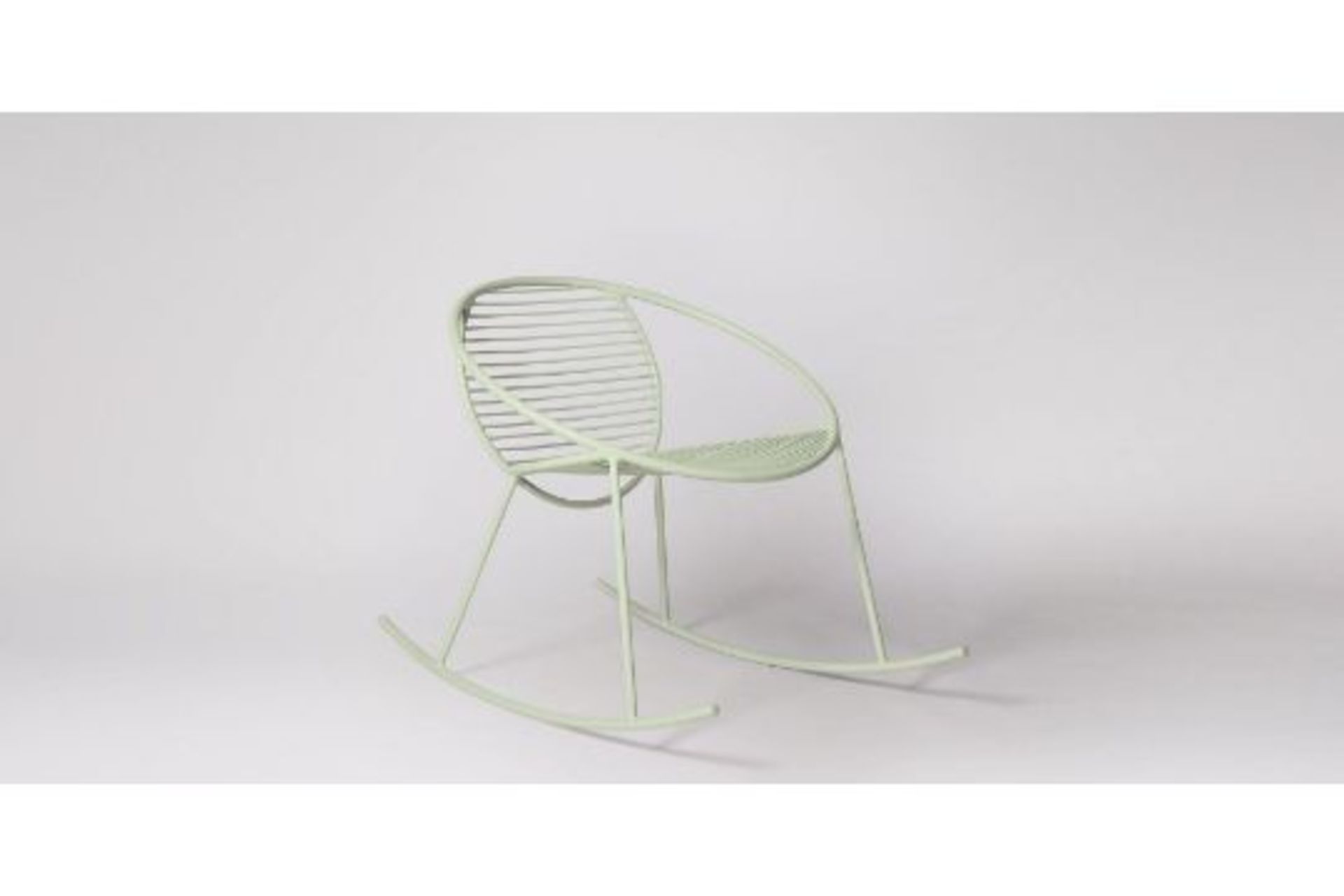 Finsbury Garden Rocking Chair Pastel Matt Green Steel By Swoon Editions The Finsbury Chair Rocks A