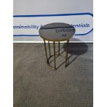A Pair of Gueridon Table mid century style polished brass with black marble top 45 x 60cm ( The