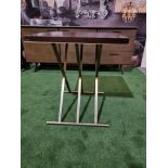 Accent Side Table With Brass Edge Trim And Legs This Stunning Table Gives Your Space The Luxe Look