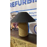 Timothy Oulton Rope Coil Lamp with brand new Hemp Charcoal Coolie shade (Needs new bulb fitting)