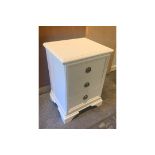 Gabrielle Cotton White 3 Drawer Bedside Chest - Laura Ashley Bring Elegance To The Bedroom With