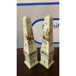 2 x Chinese Asian ceramic obelisks 330cm (SR506)