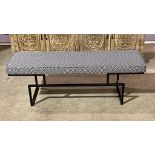 A Geometric End Of Bed Bench Black Metal Base Frame 125 x 36 x 46cm (ST08)