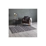 Alamo Rug Contemporary Textured Rug In A Stylish Two Tone Geometric Stripe Pattern, Handmade Using A