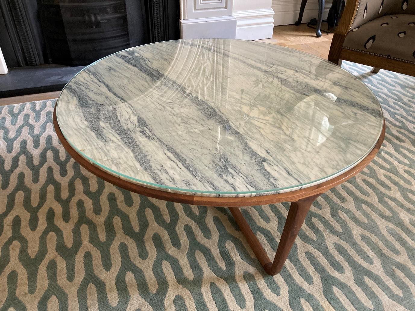 Ceccotti Collezioni - Marble Coffee Table Polished marble top, Cippolini Frame made in 'noce' - Image 2 of 2