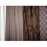 2 x pairs of Silk Custom Hand Woven Silk Drapery champagne fully lined Buckram curtain headings with