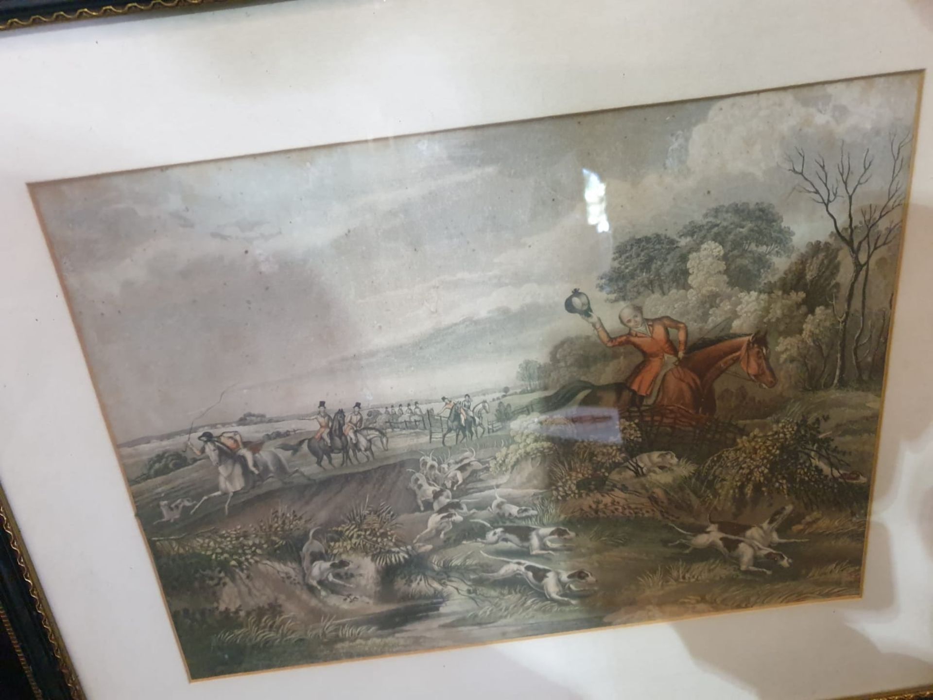 Set of 4 hunting aquatint prints in Black frame-50 x 42cm - Bild 5 aus 6