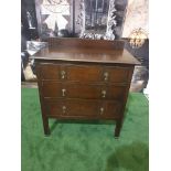 Late Georgian Mahogany Chest Of Drawers three Drawer chest 84W x 46D x 95H