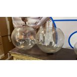 2x Large blown Glass Fish Bowls vases 360mm (H)