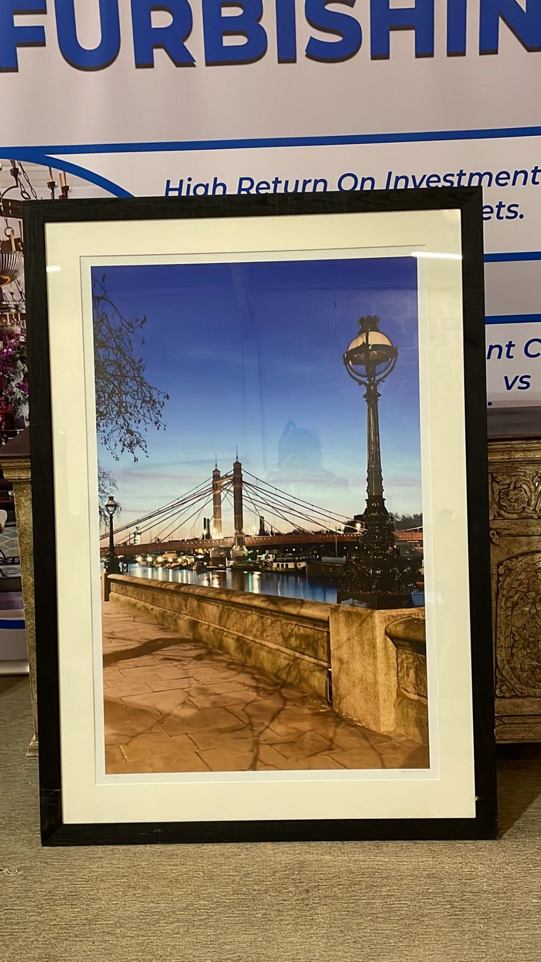 Albert Bridge London, framed and signed limited edition photographic print by Martin Smith London 11