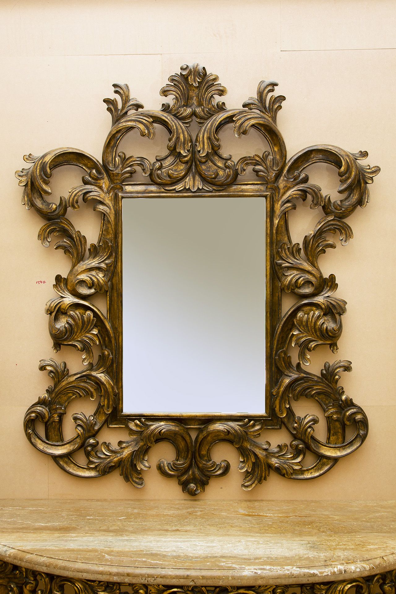 Christpher Guy Cederic Mirror Handcarved solid hardwood and hand-applied finishes bombato border - Image 2 of 6