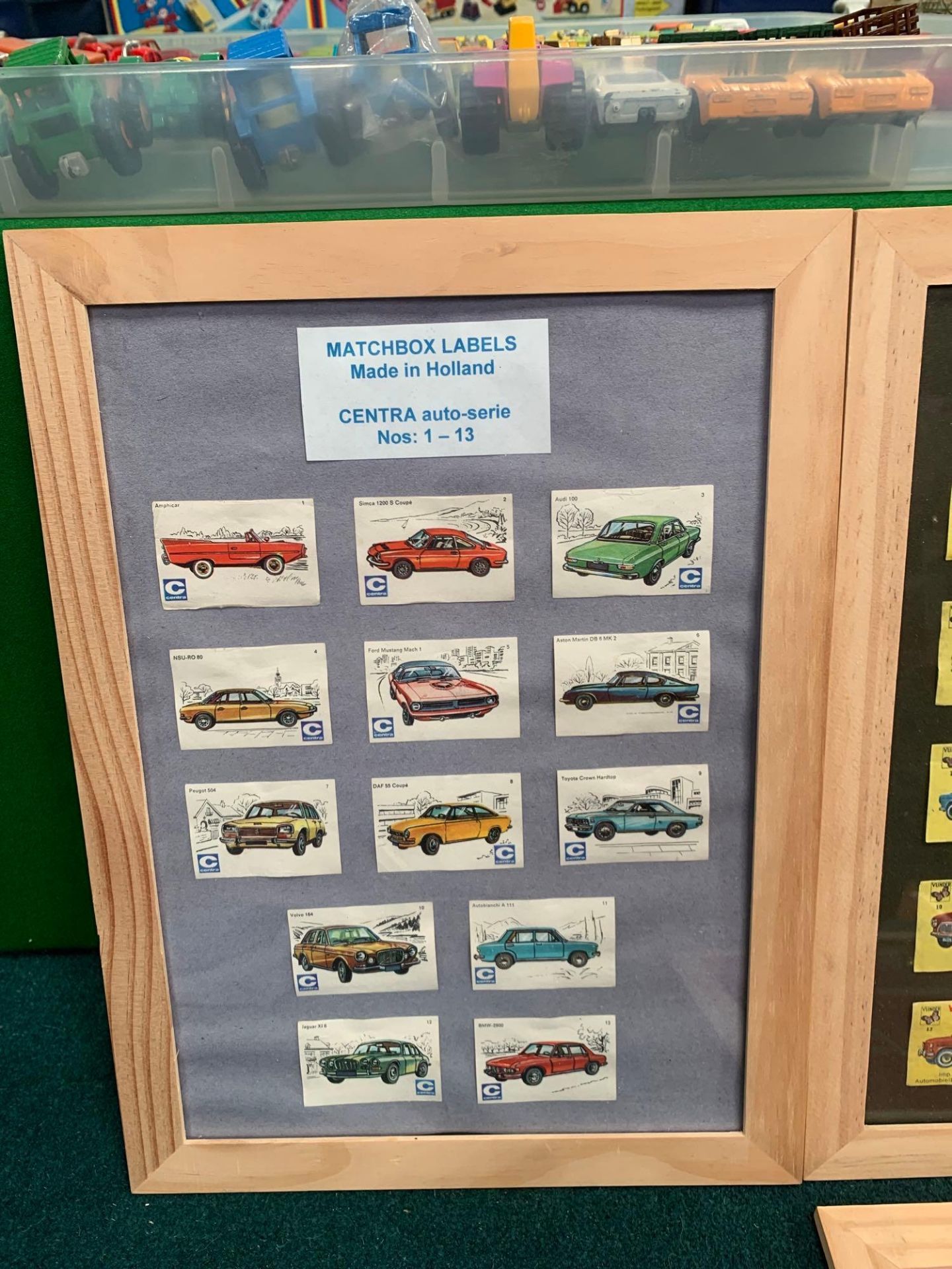 6 X Framed Matchbox Labels Made In Holland. - Centra Auto Series 1-13 Centra Auto Series 14 - 25 - Image 3 of 11