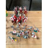 A collection of Timpo Swappets comprising of; 6 Knights of St John on Horseback red horse tunic & 12