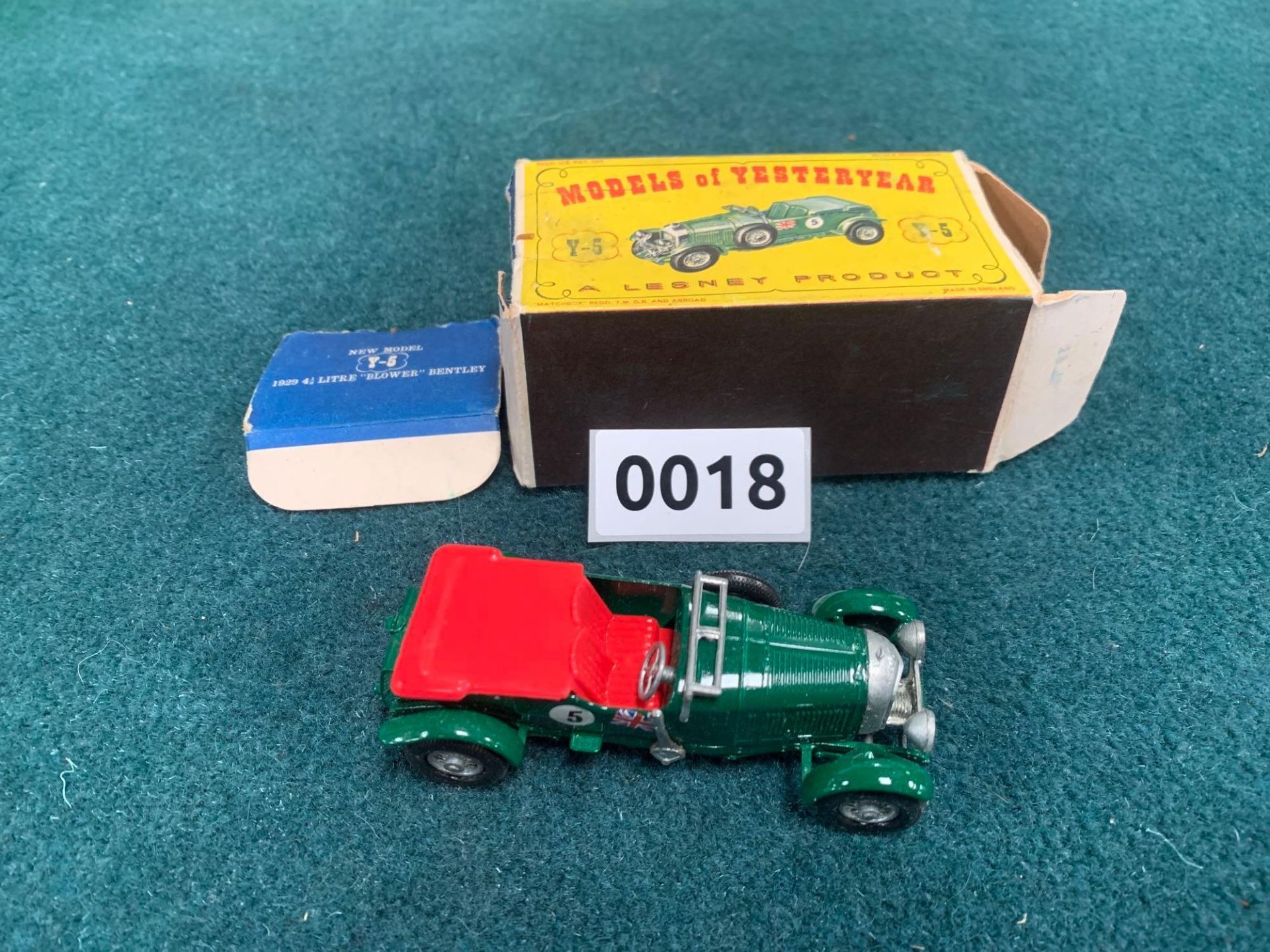 Matchbox Lesney Models Of Yesteryear 1929 4.5 Litre Blower Bentley. Box Missing Tabs