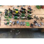 Large Quantity of Britains Knights & Horses for spare and 1 Knight complete on horse