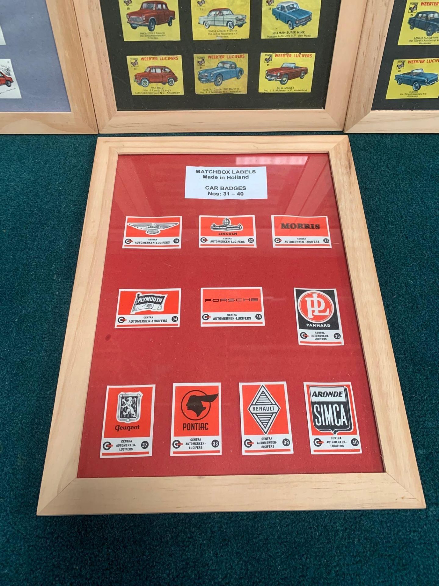 6 X Framed Matchbox Labels Made In Holland. - Centra Auto Series 1-13 Centra Auto Series 14 - 25 - Image 9 of 11