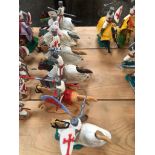 A collection of Timpo Swappets comprising of; 5 Knights of St John on horseback White Horse Tunic